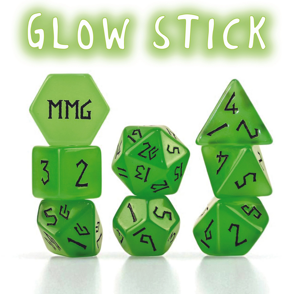 Glow Stick Resin Dice Set